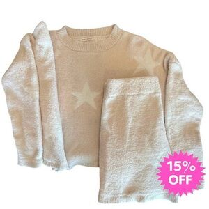 Cozy lounge Plush Star Top & Shorts Matching Set Junior Size L